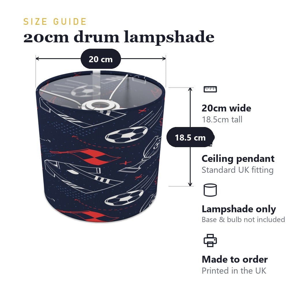 Navy Blue Soccer Theme lampshade