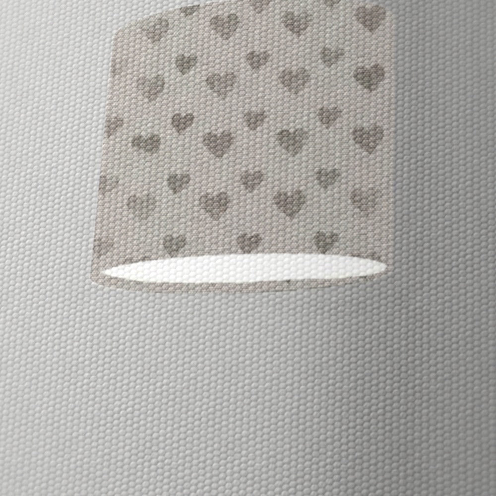 Grey Heart Pattern lampshade