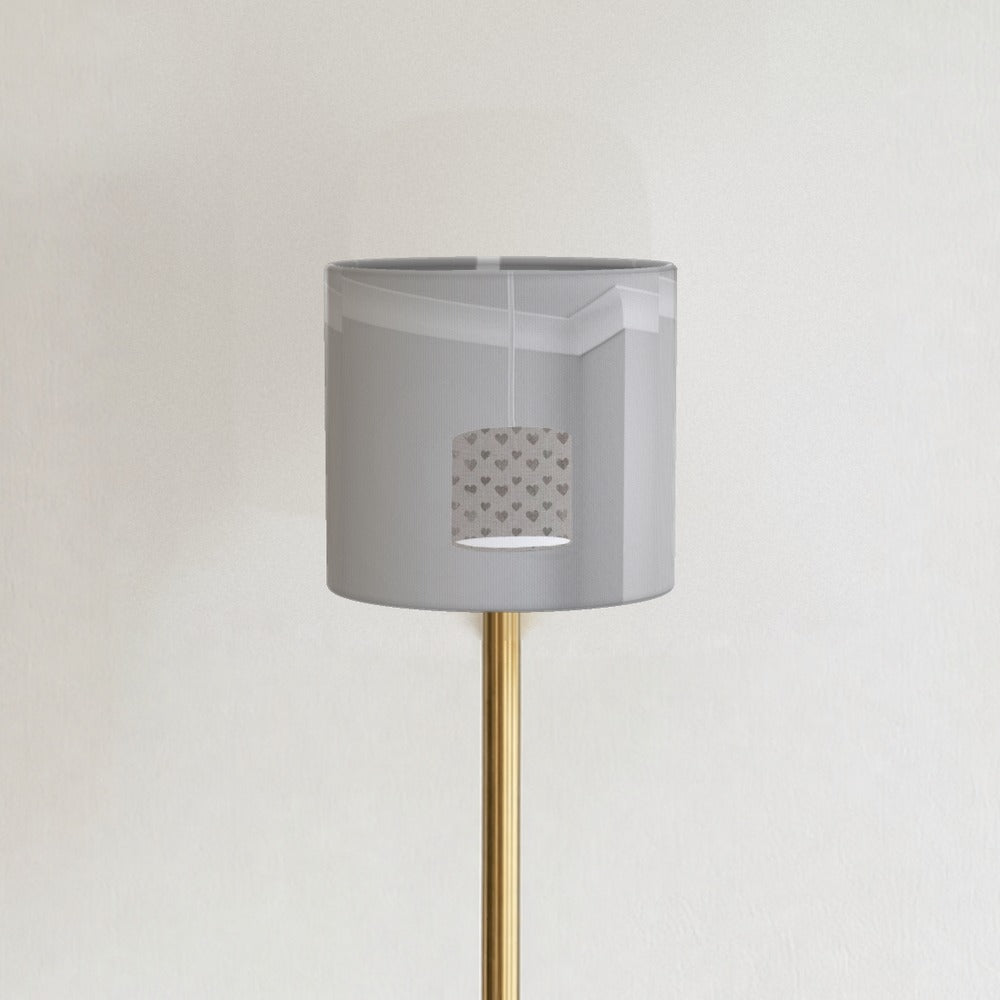 Grey Heart Pattern lampshade