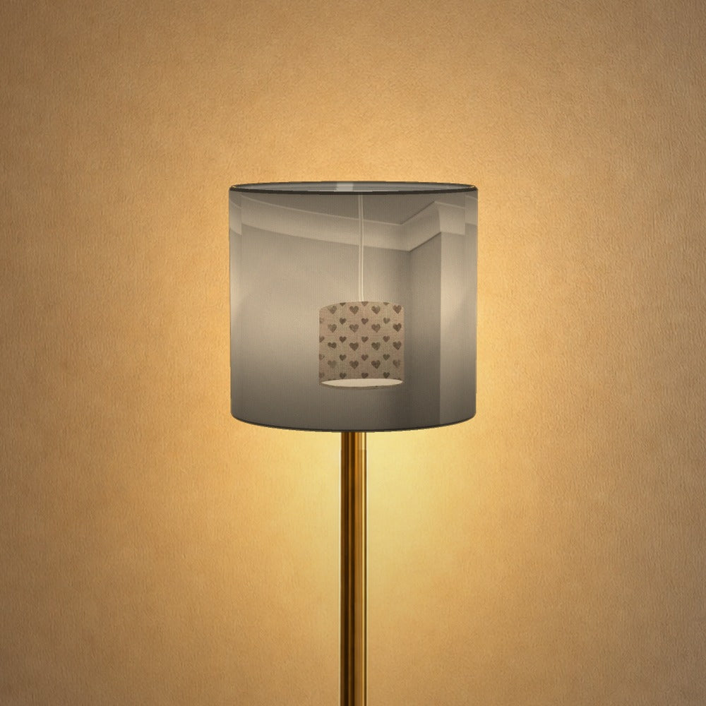Grey Heart Pattern lampshade