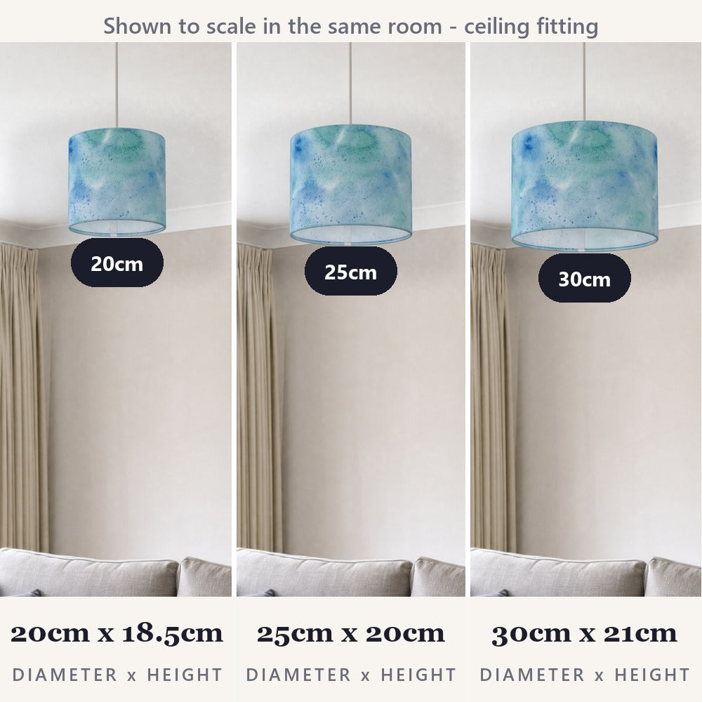 Blue Green Watercolor Pattern lampshade