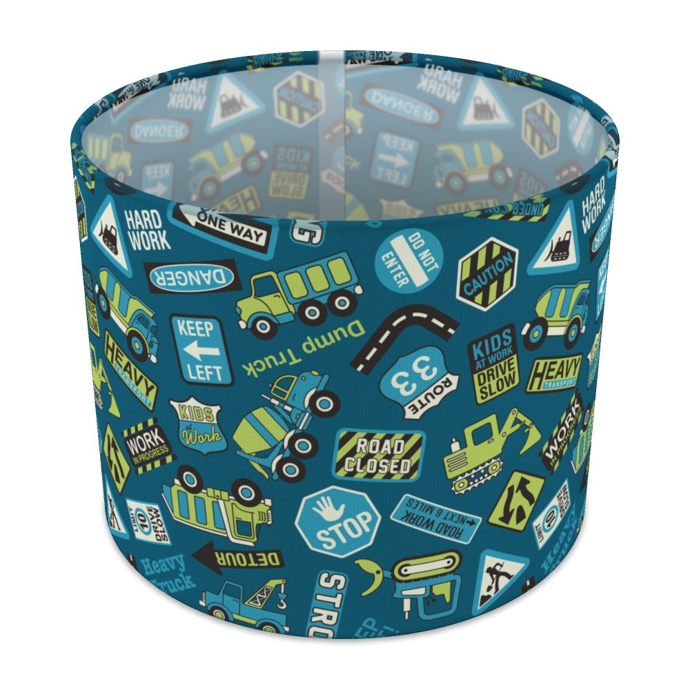 Blue Road Signs Truck Digger lampshade - 25cm Table