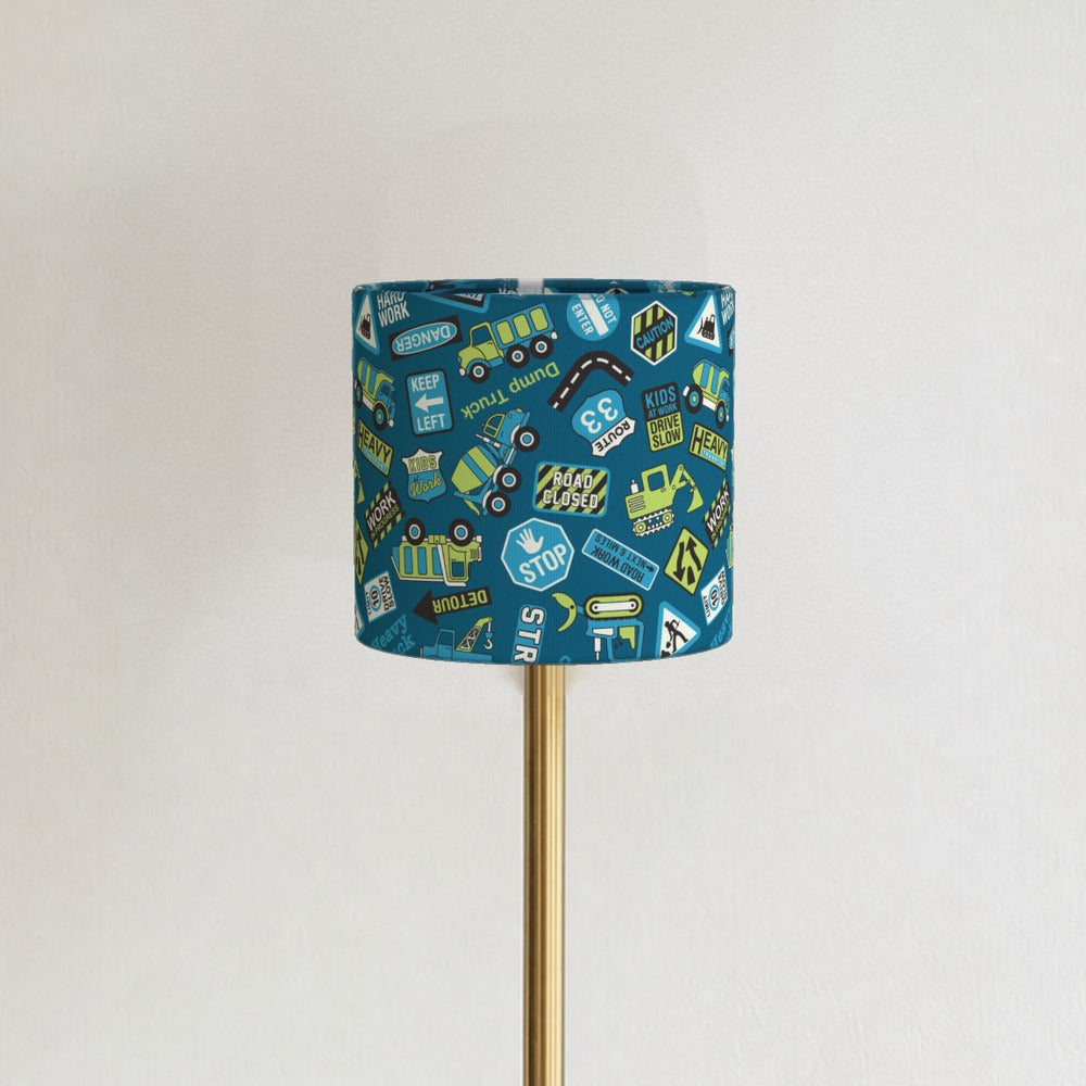 Blue Road Signs Truck Digger lampshade