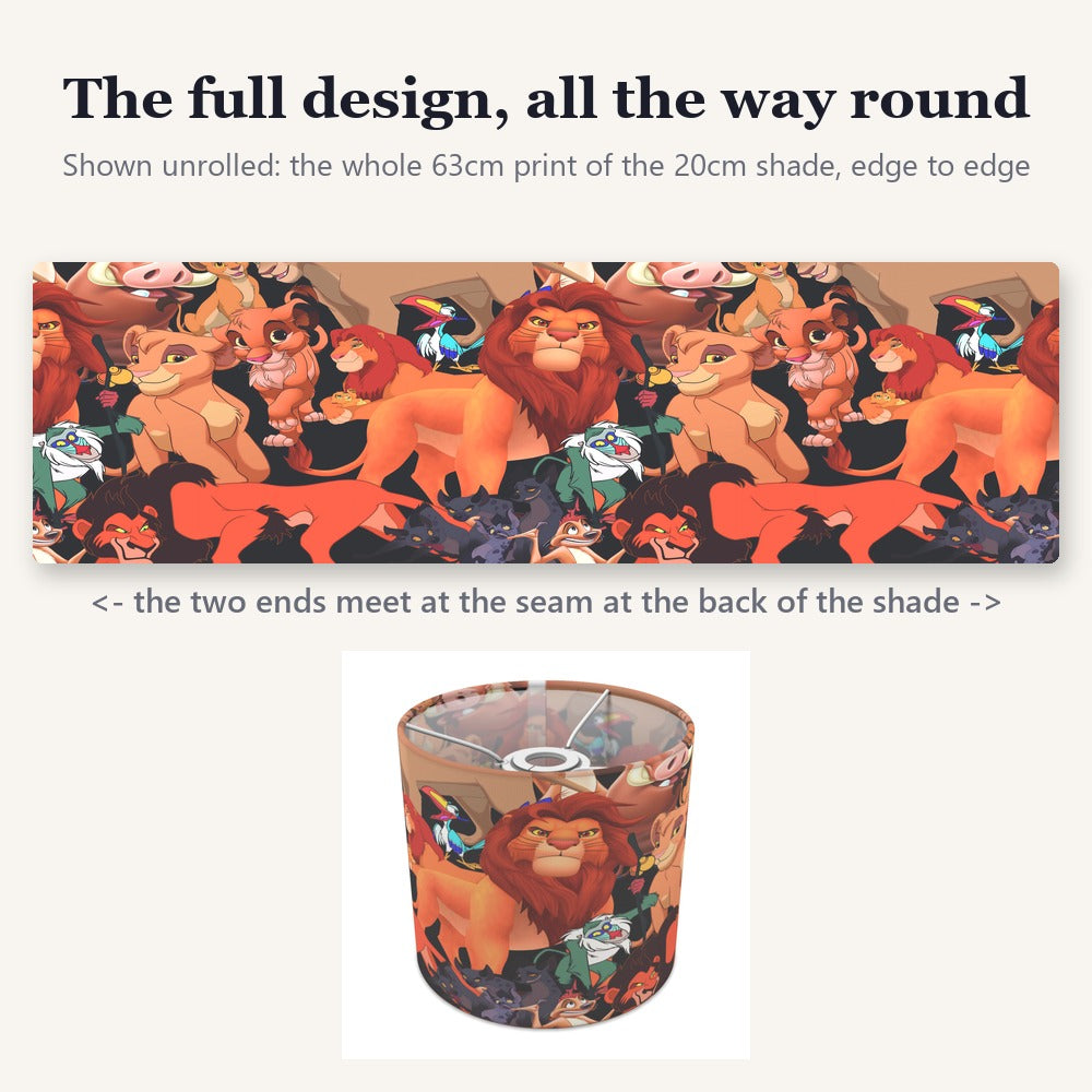 Orange Black Lion Safari Theme lampshade