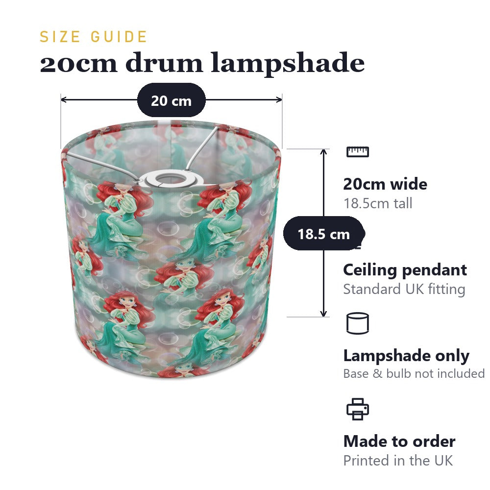 Little Mermaid Aqua Theme lampshade