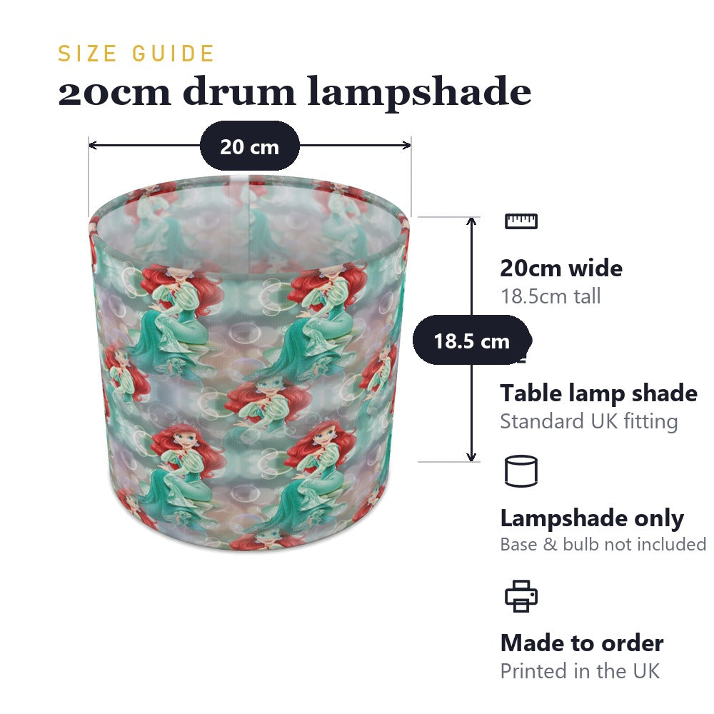 Little Mermaid Aqua Theme lampshade