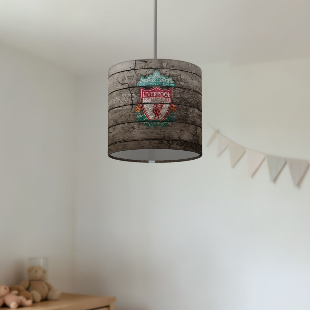 Vintage Wood Effect Liverpool Badge lampshade
