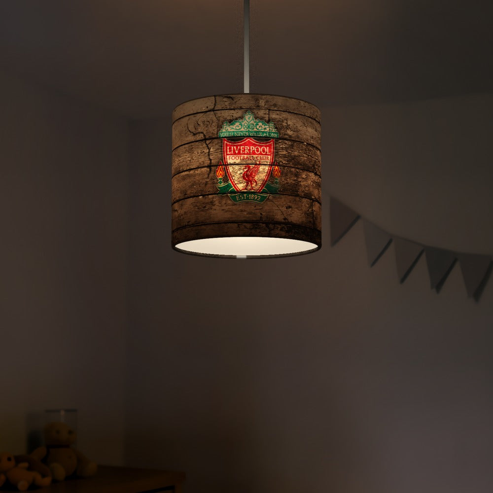 Vintage Wood Effect Liverpool Badge lampshade