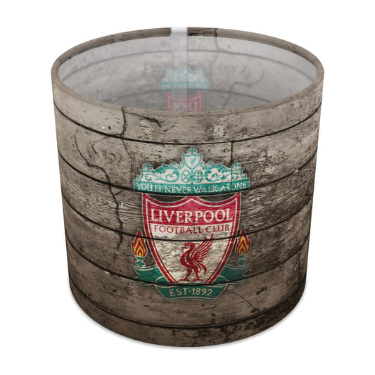 Vintage Wood Effect Liverpool Badge lampshade - 20cm Table