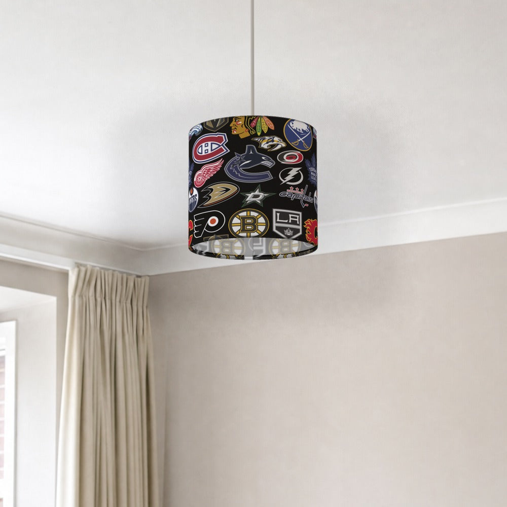 NHL Teams Logo Pattern lampshade