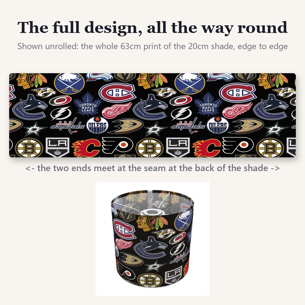 NHL Teams Logo Pattern lampshade