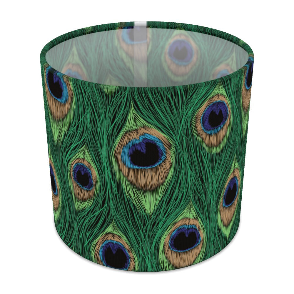 Vibrant Peacock Feather lampshade - 20cm Table