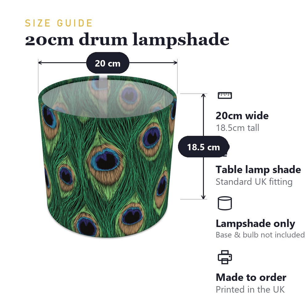 Vibrant Peacock Feather lampshade
