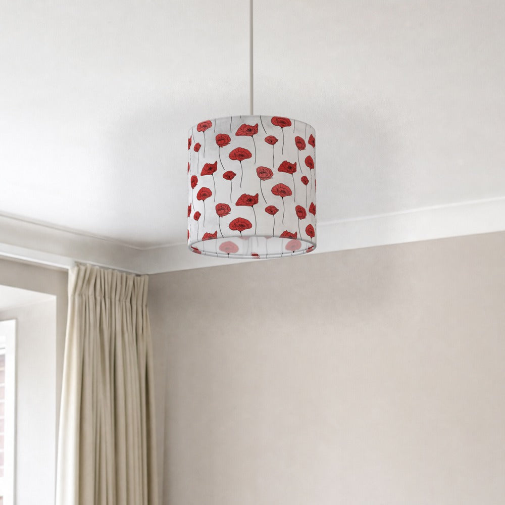 Red Poppy Floral lampshade