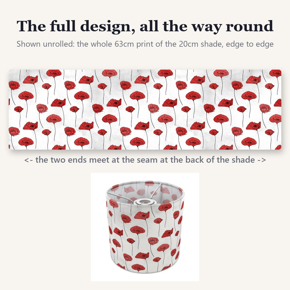 Red Poppy Floral lampshade