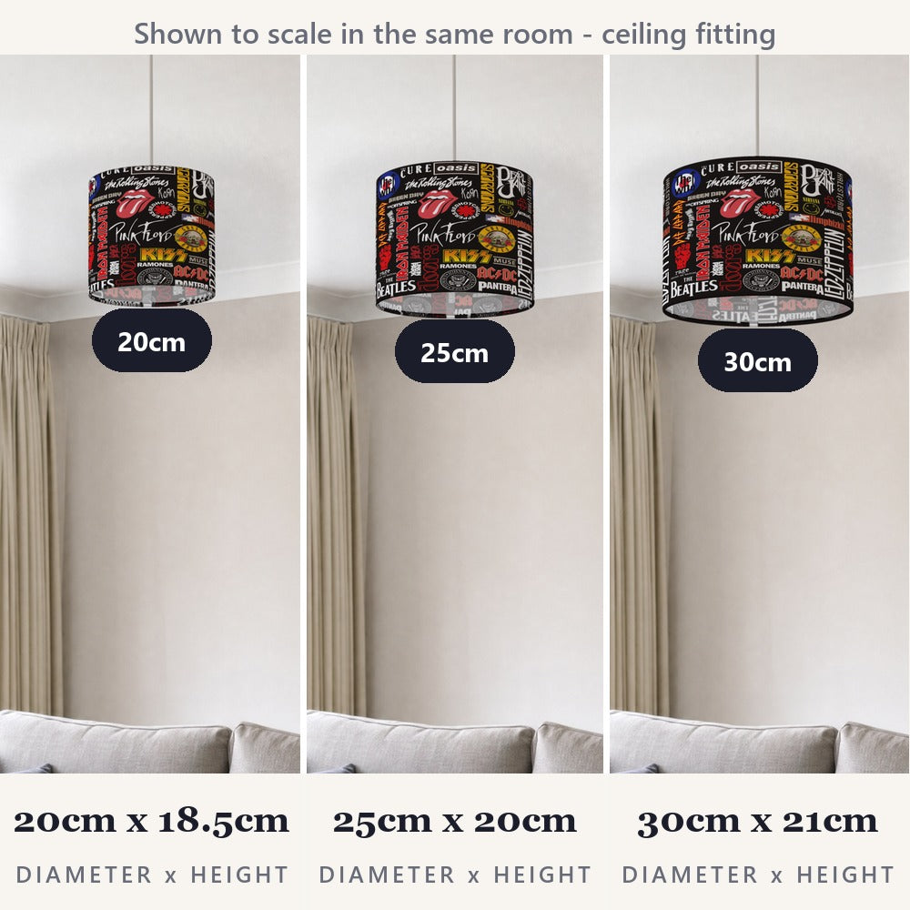 Retro Rock Band Theme lampshade
