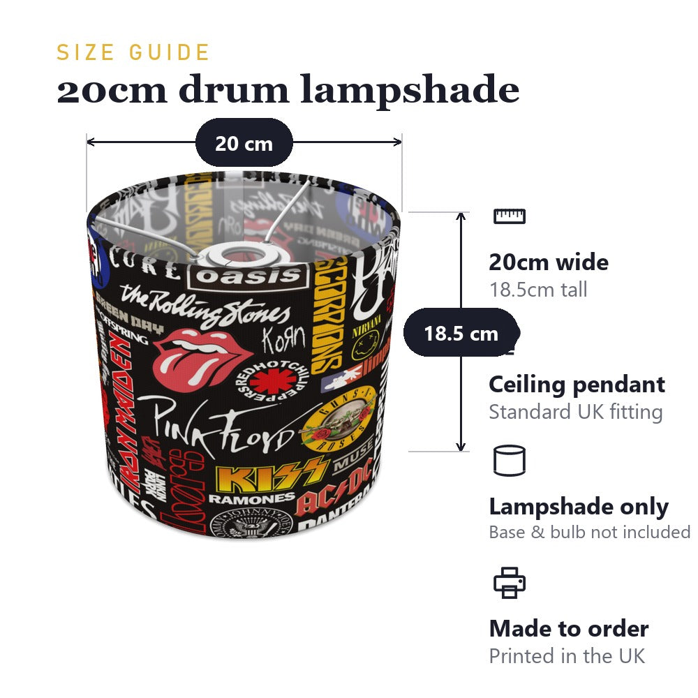 Retro Rock Band Theme lampshade
