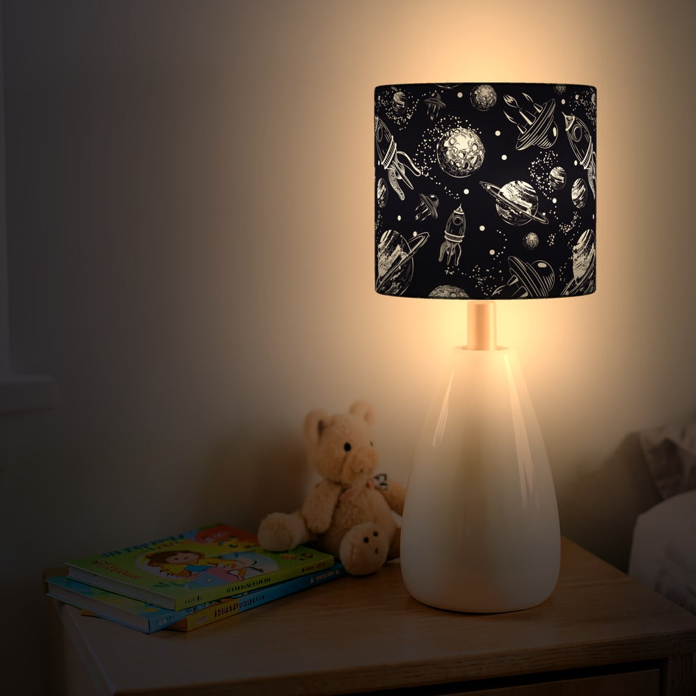 Navy Space Rocket Galaxy lampshade
