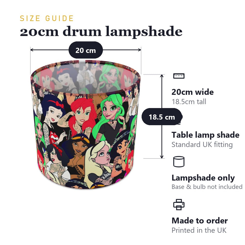 Tattooed Princess Pattern lampshade