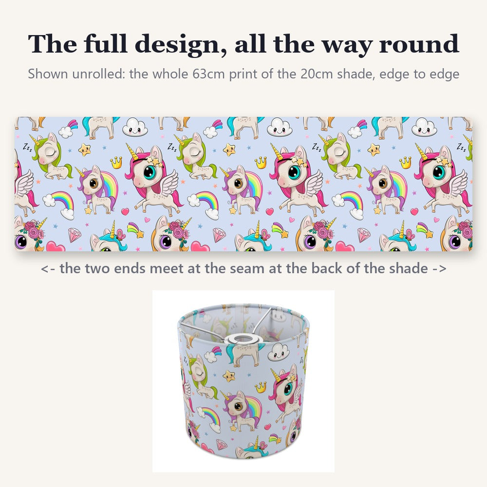 Adorable Unicorn and Rainbow lampshade