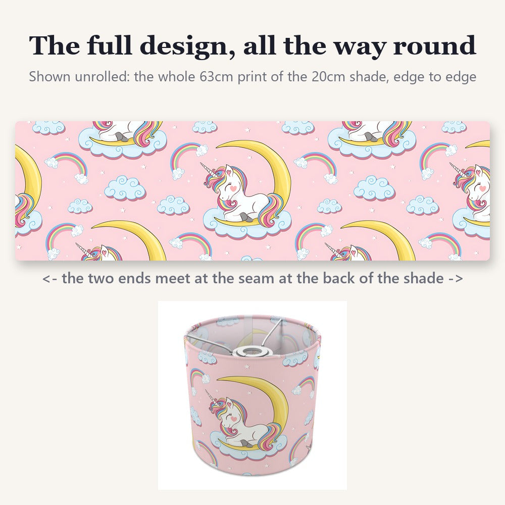 Pink Unicorn Rainbow lampshade