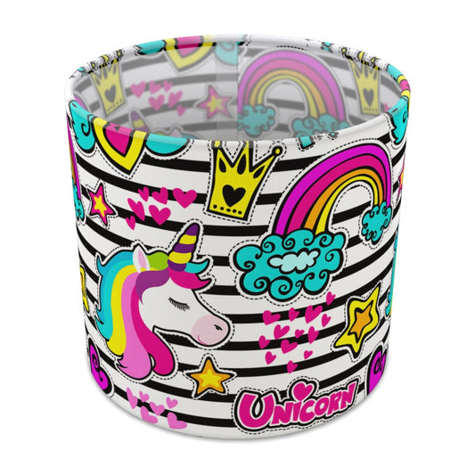 Rainbow Unicorn and Hearts lampshade - 20cm Table
