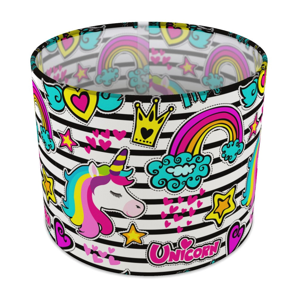 Rainbow Unicorn and Hearts lampshade - 25cm Table