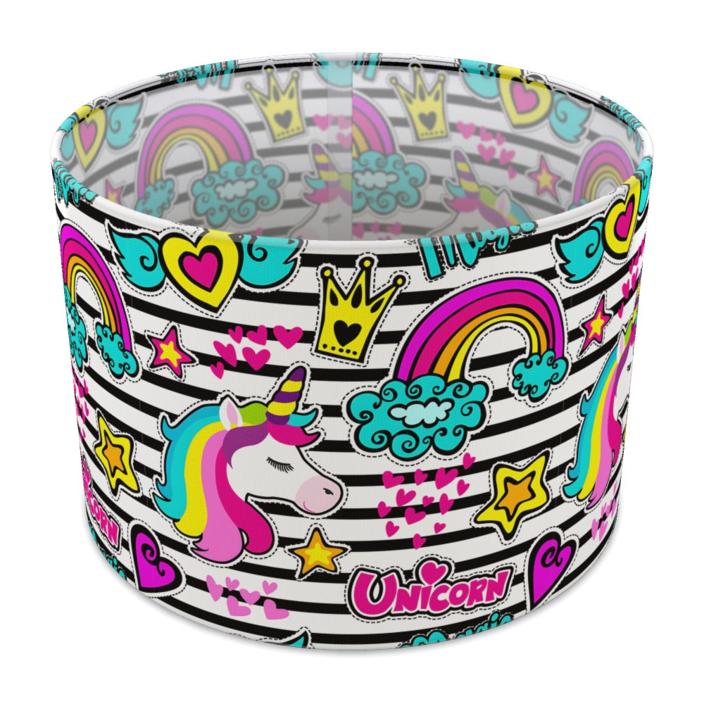 Rainbow Unicorn and Hearts lampshade - 30cm Table