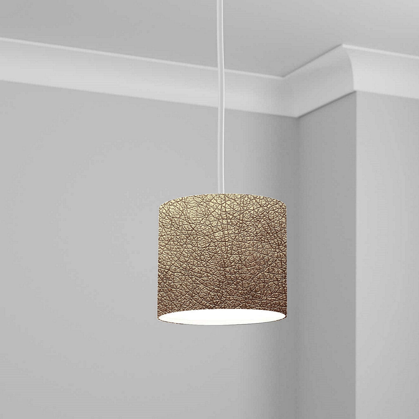 Textured Leather Effect Ceiling Lampshade Lightshade for Room - 20cm x 18.5cm