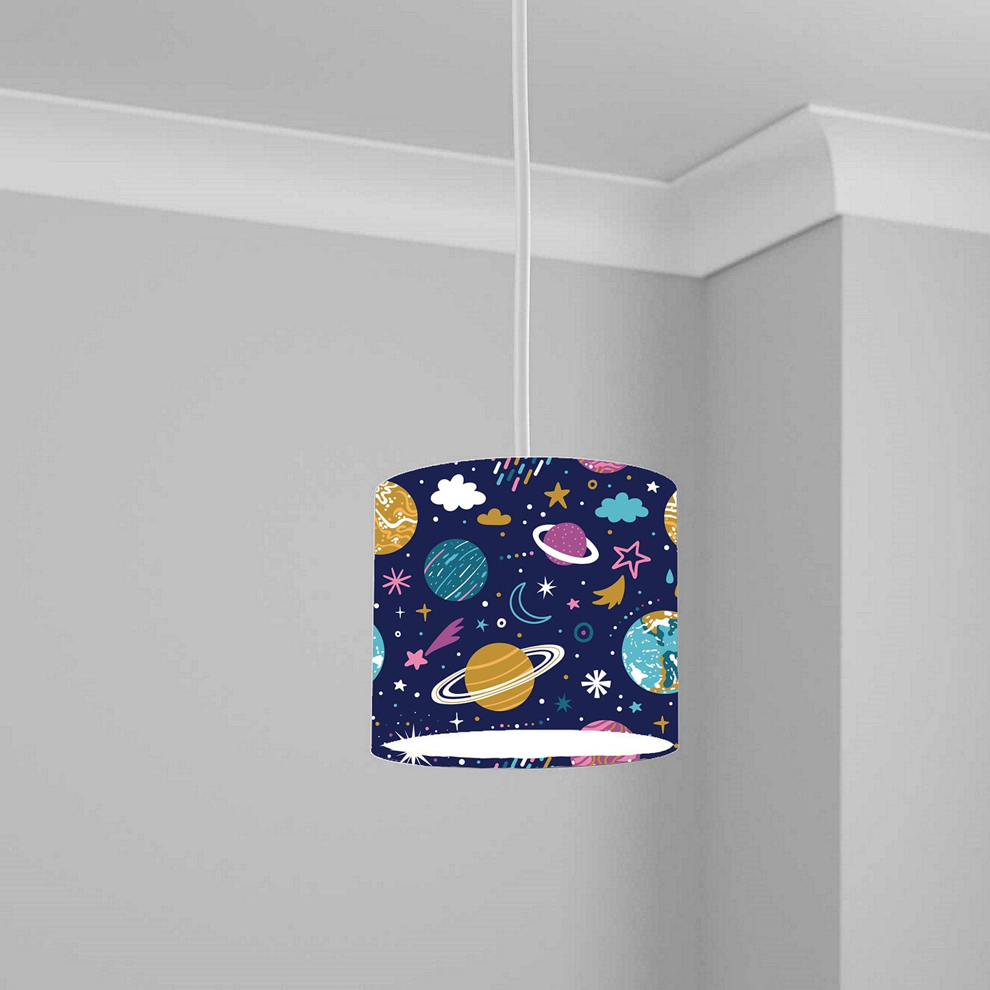 Cosmic Space Adventure Ceiling Lampshade Lightshade for Nursery 1-20cm x 18.5cm