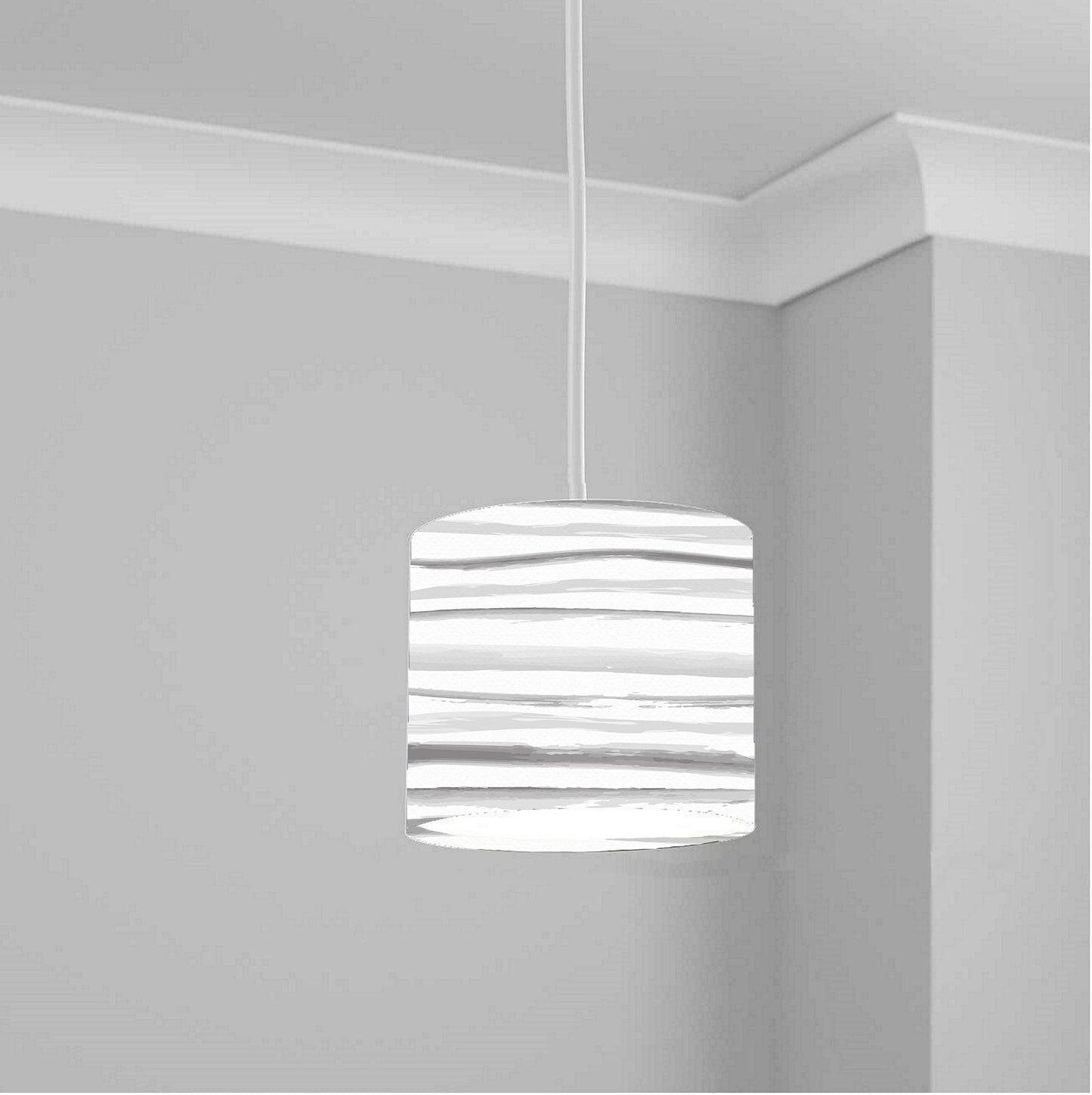 Grey Brushstroke Pattern Ceiling Lampshade Lightshade for Room - 20cm x 18.5cm