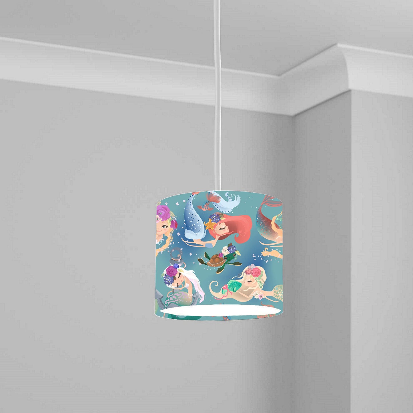 Enchanting Mermaid Fantasy Ceiling Lampshade Lightshade for Kids Room - 20cm x 18.5cm