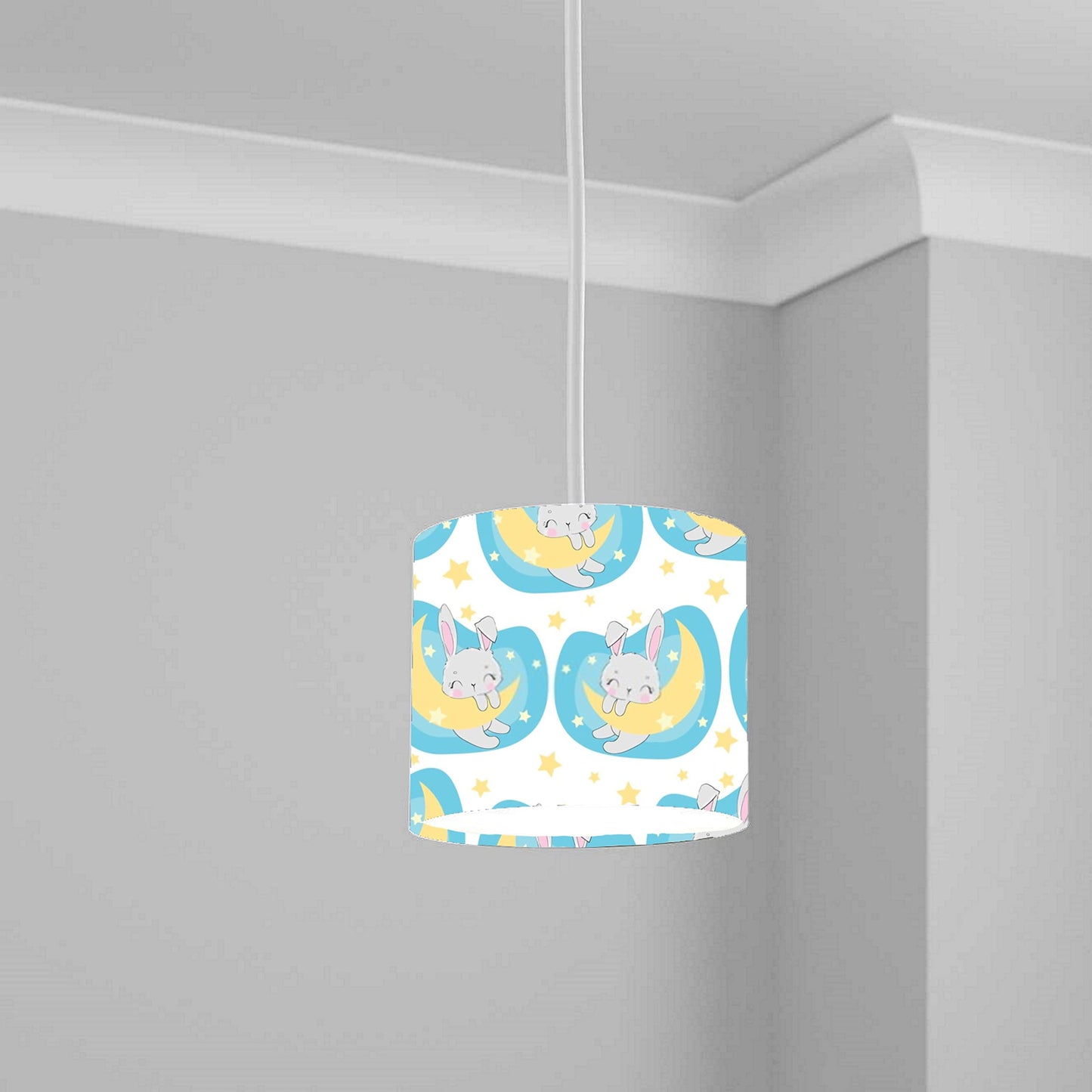 Pastel Unicorn and Stars Ceiling Lampshade Lightshade for Nursery - 20cm x 18.5cm