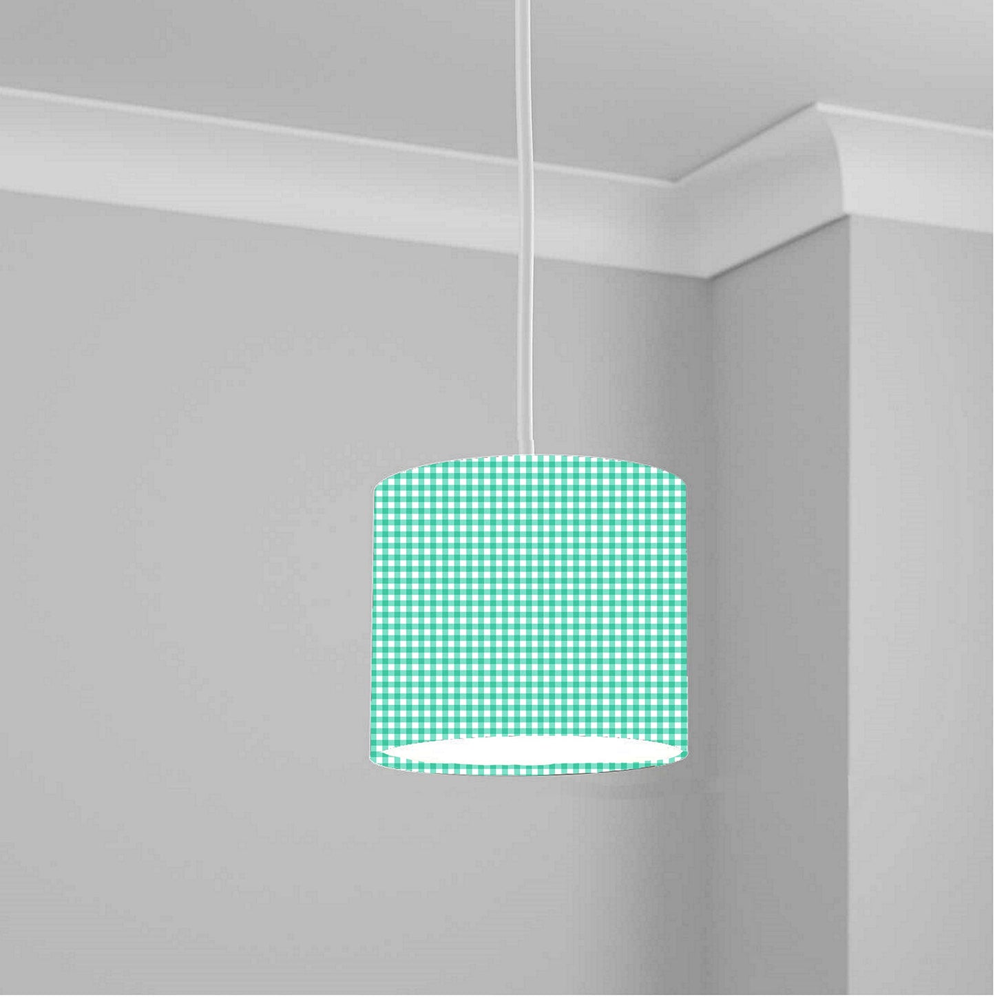 Green Checkered Pattern Ceiling Lampshade Lightshade for Room - 20cm x 18.5cm