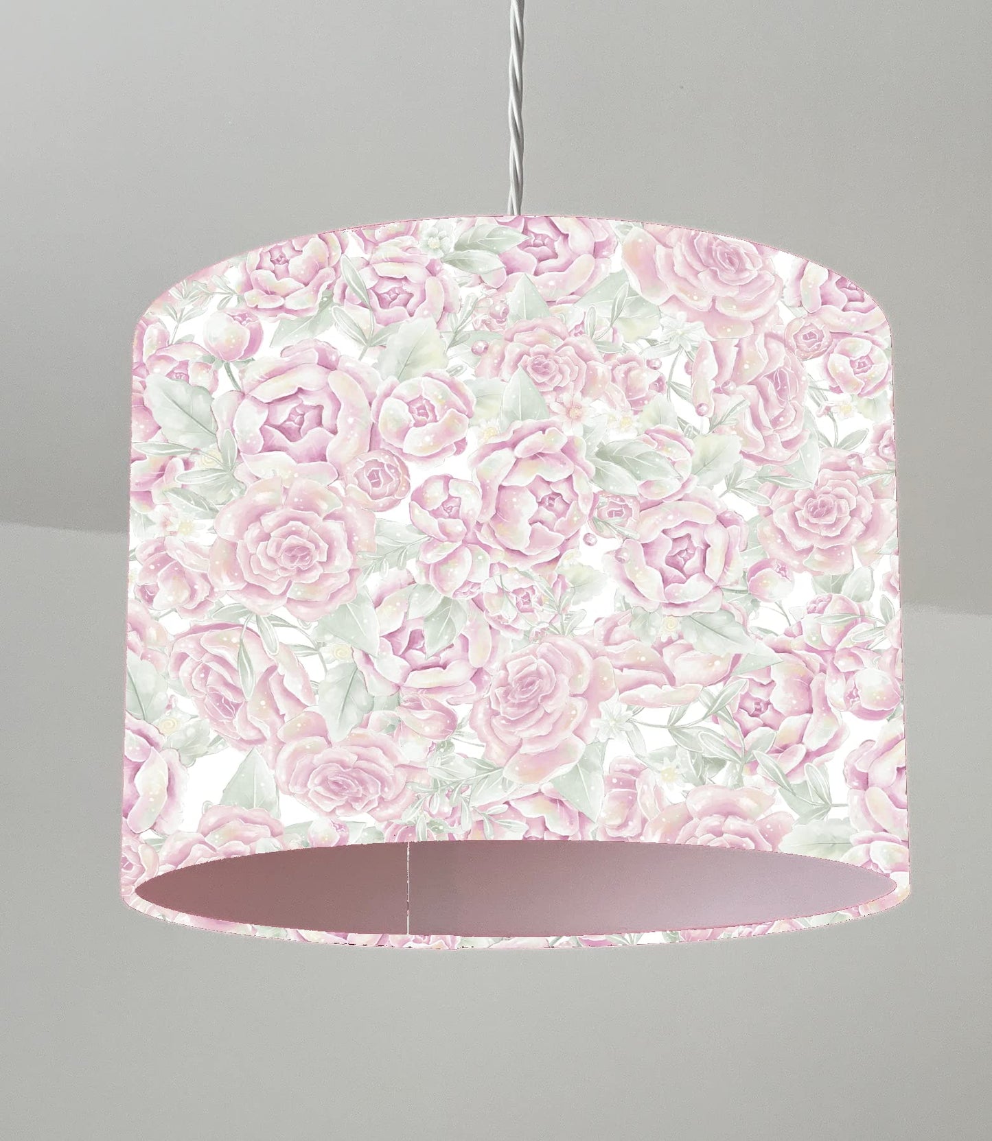 Pink Rose Floral Ceiling Lampshade Lightshade for Room - 20cm x 18.5cm