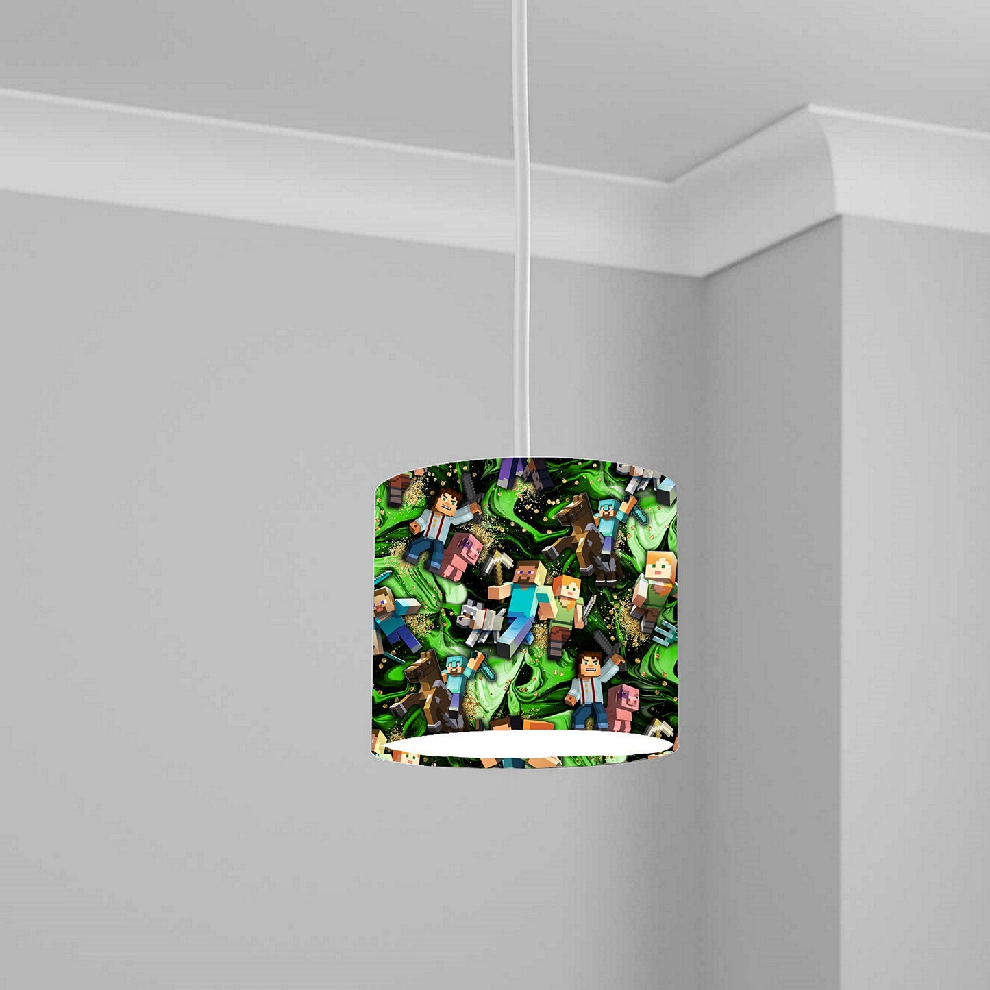 Pixels Mining Game lampshade Pattern Alex Steve Light Shade Lightshade 20CM X 18.5CM