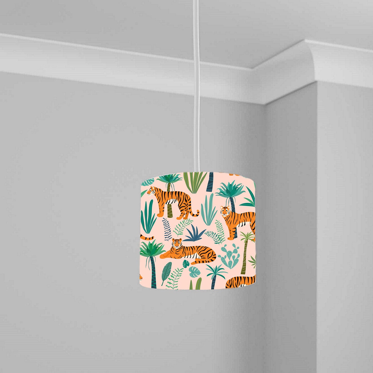 Jungle Tiger Safari Ceiling Lampshade Lightshade for Nursery - 20cm x 18.5cm