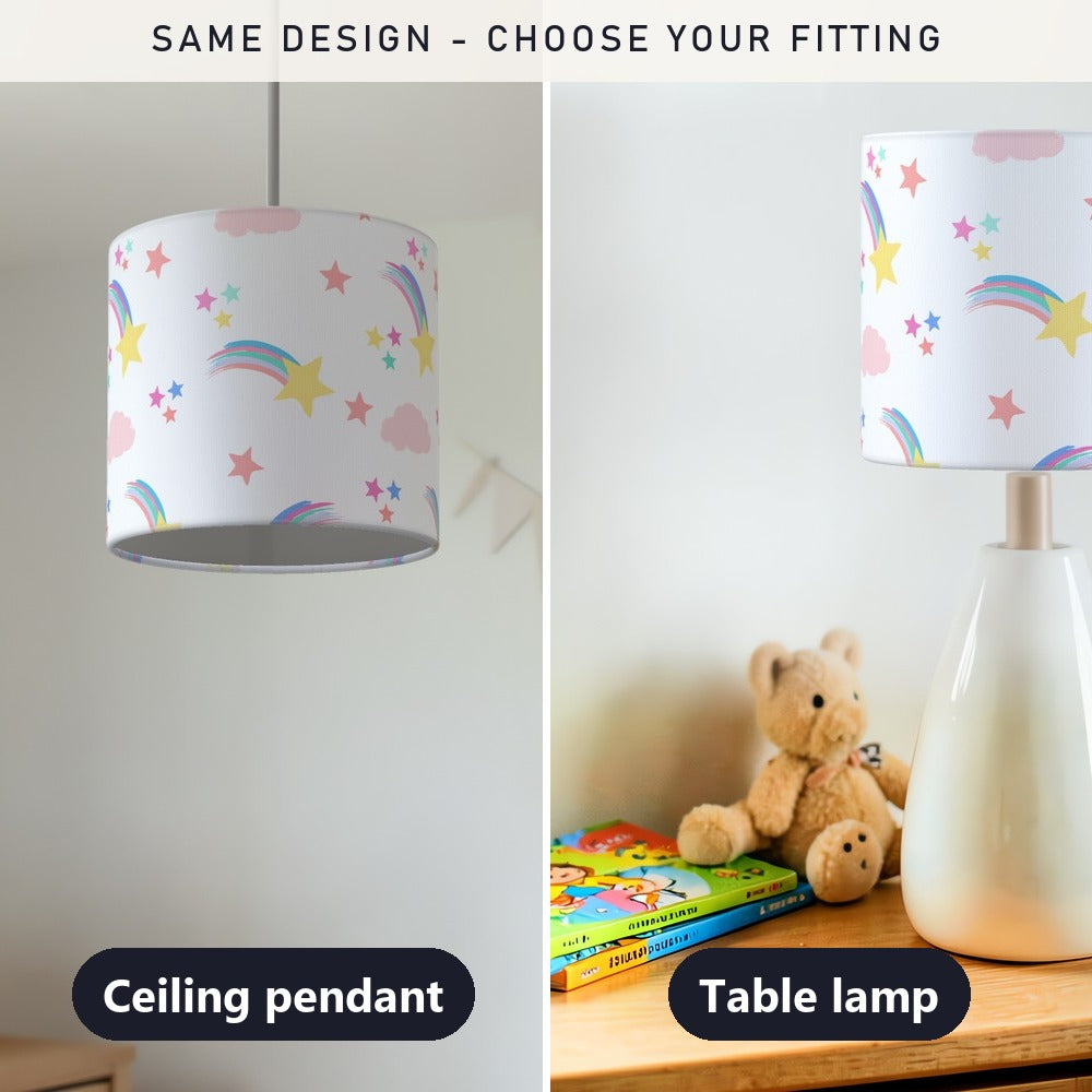 Rainbow Shooting Stars lampshade