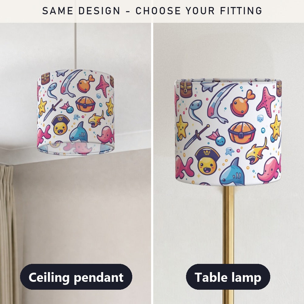 Pirate Shark Treasure lampshade