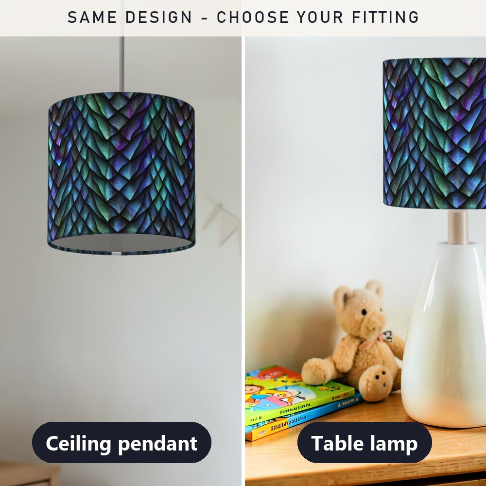 Iridescent Dragon Scale Pattern lampshade