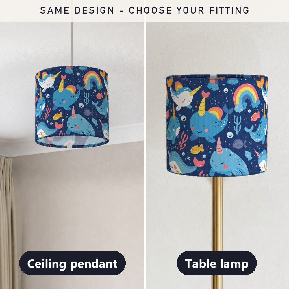 Narwhals Rainbows Fish lampshade