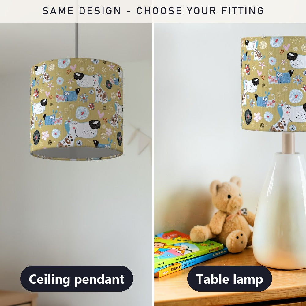 Playful Puppy Paws lampshade