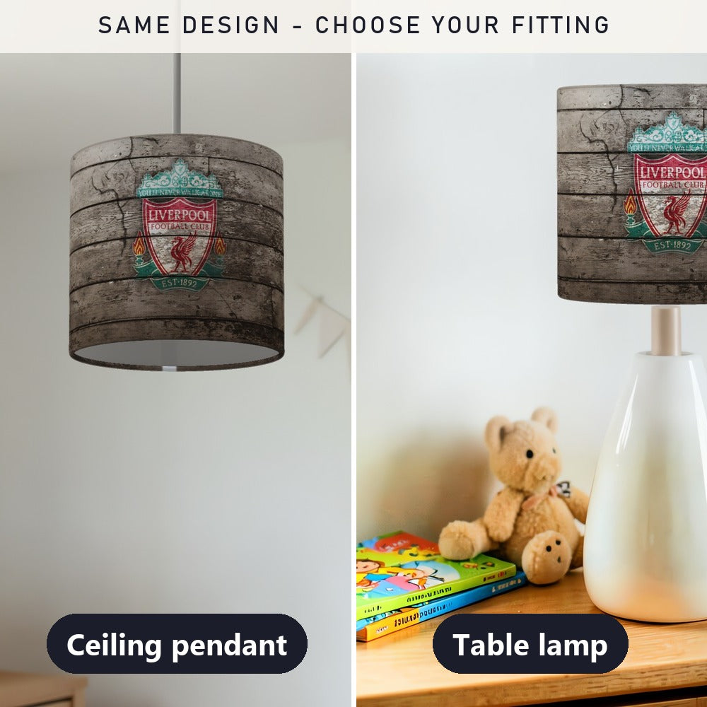 Vintage Wood Effect Liverpool Badge lampshade