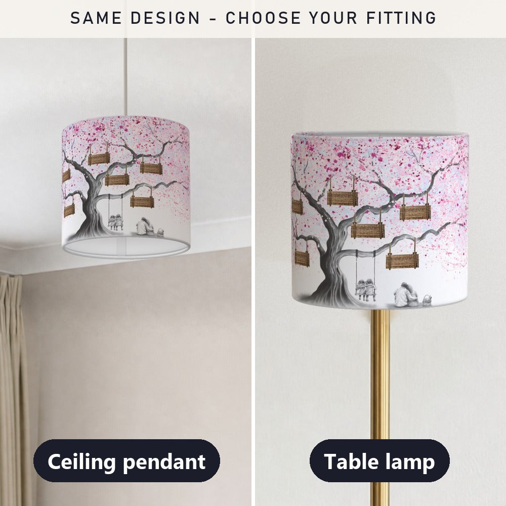 Pink Watercolor Stripe lampshade