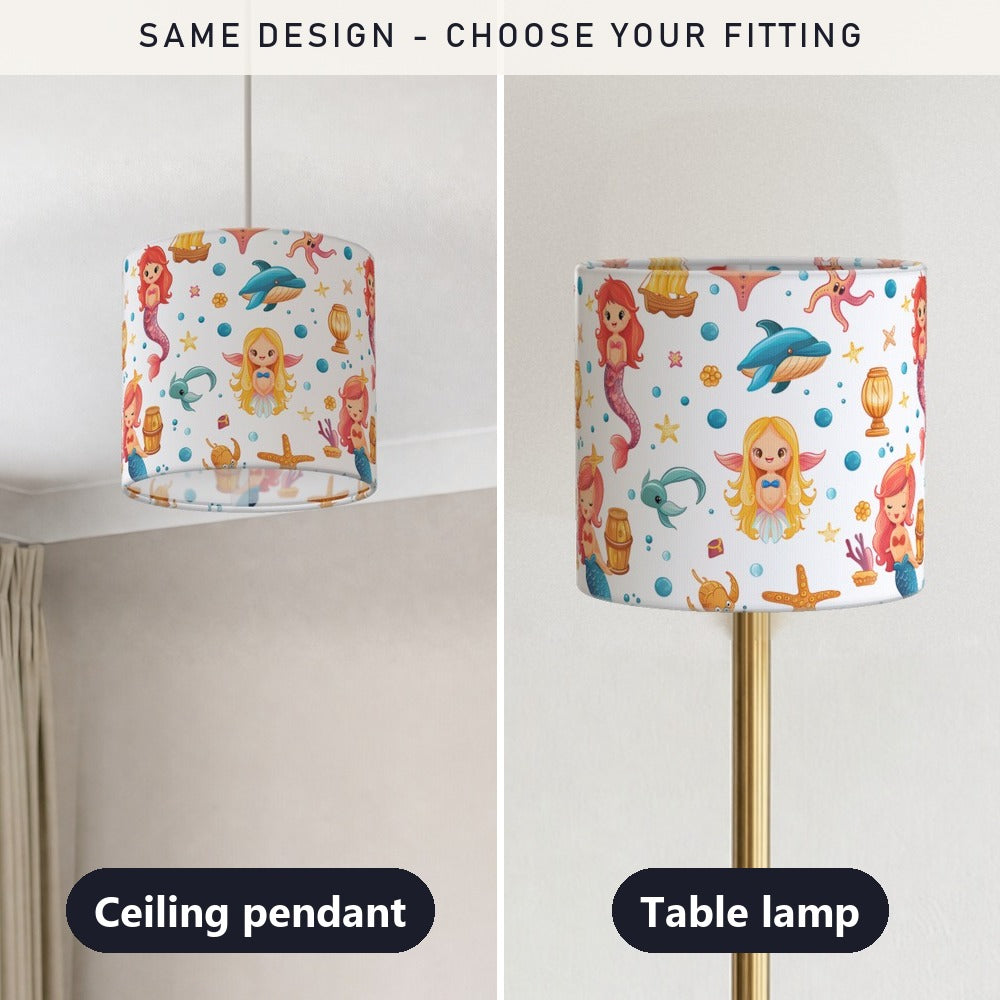 Mermaids Dolphins Starfish lampshade