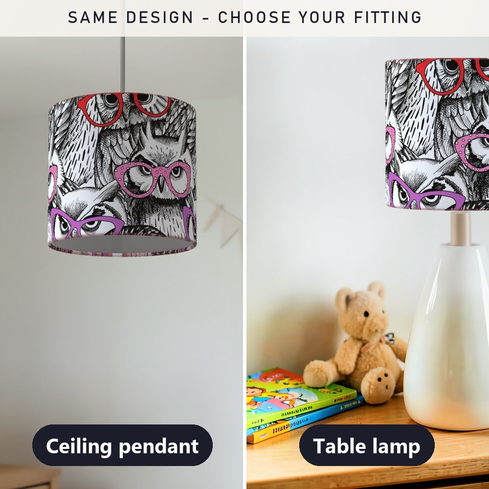 Quirky Owl Glasses lampshade