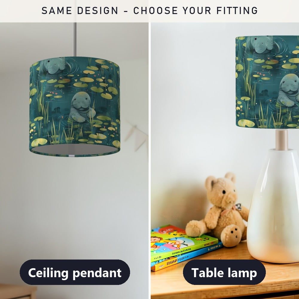 Playful Manatees lampshade