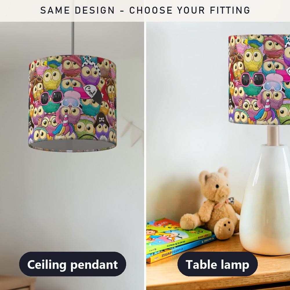 Colorful Owl Cartoon lampshade