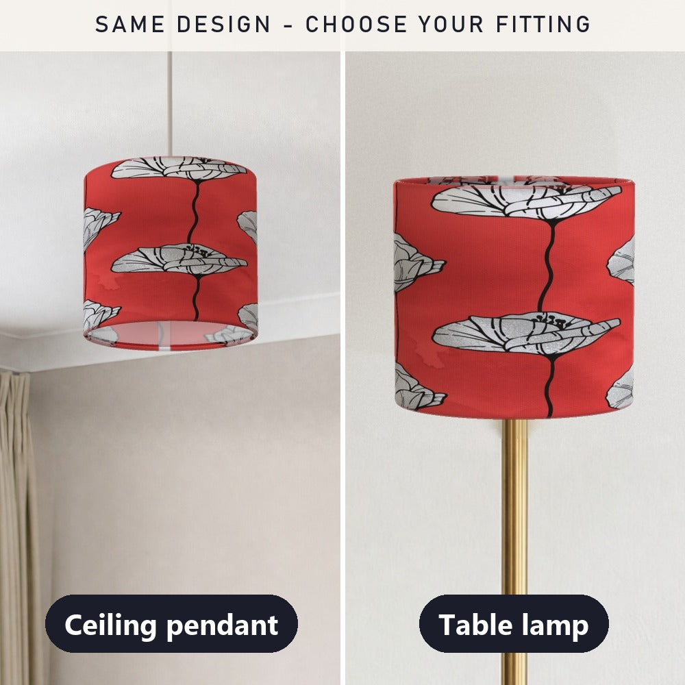 Red Poppy Floral Pattern lampshade