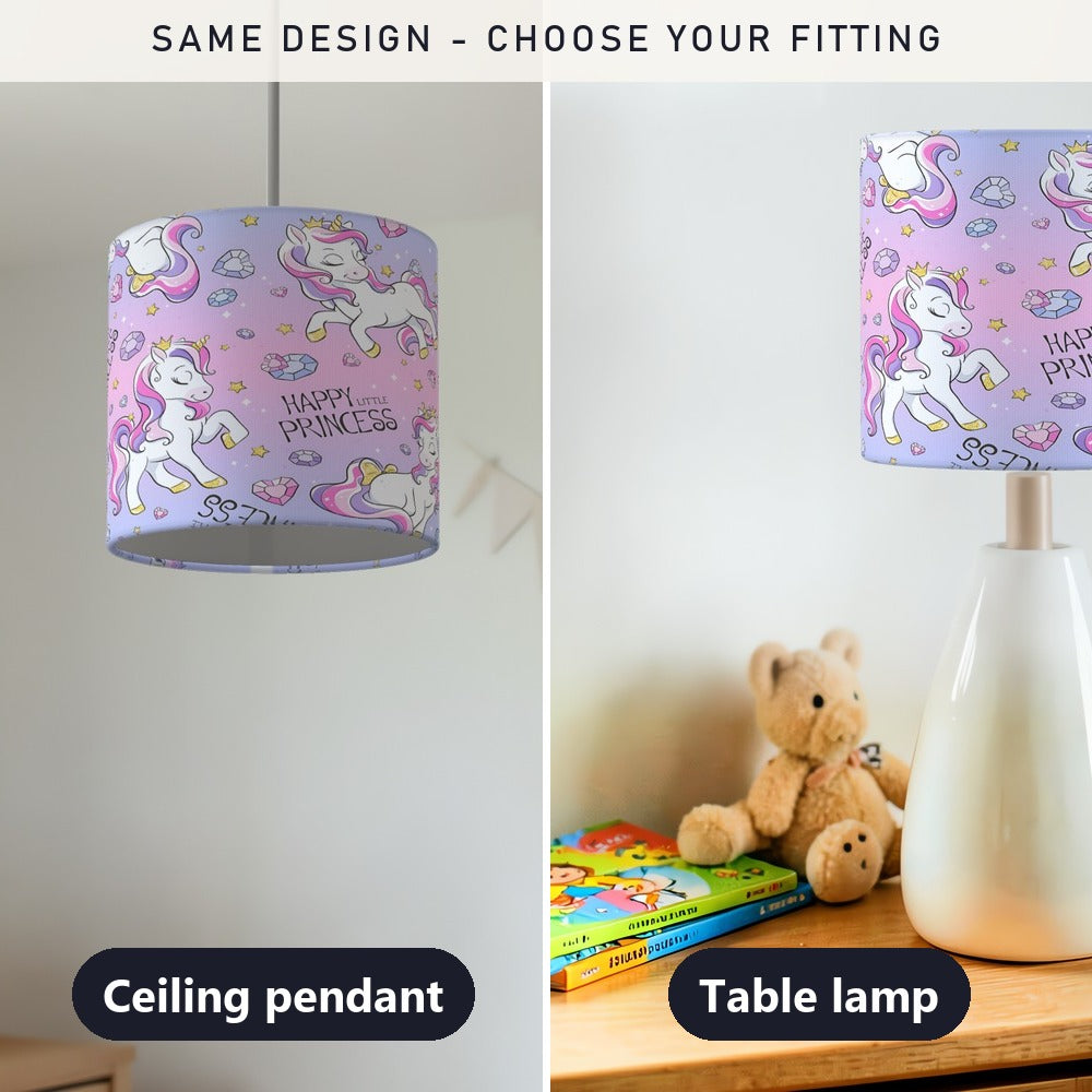 Pink Unicorn Princess lampshade